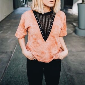 Forever21 Orange Oversized Tee with Black details